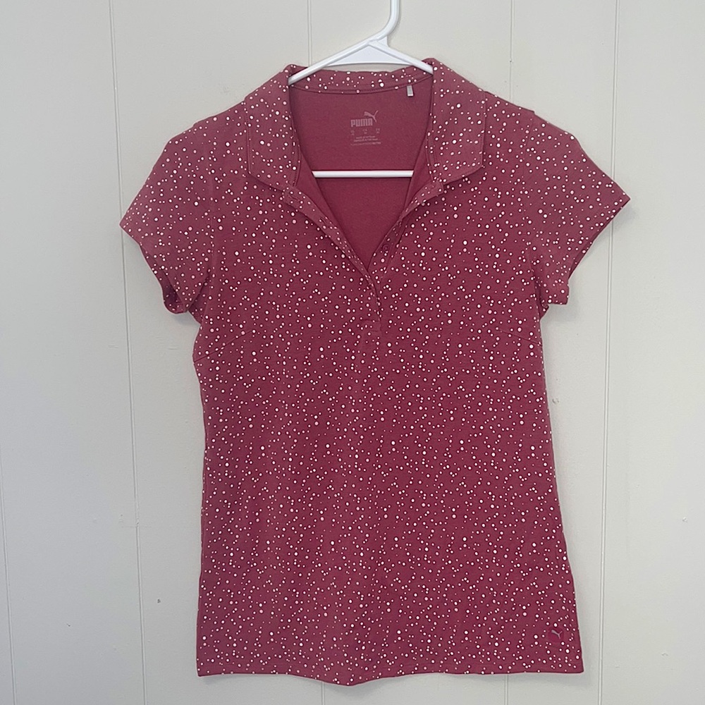Puma Pink Polka Dot Women’s Golf Polo Size XS